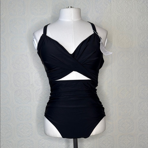 Eomenie |  One Piece Tummy Control Cutout High Waisted, Wrap Tie Back, NWT - Picture 8 of 12